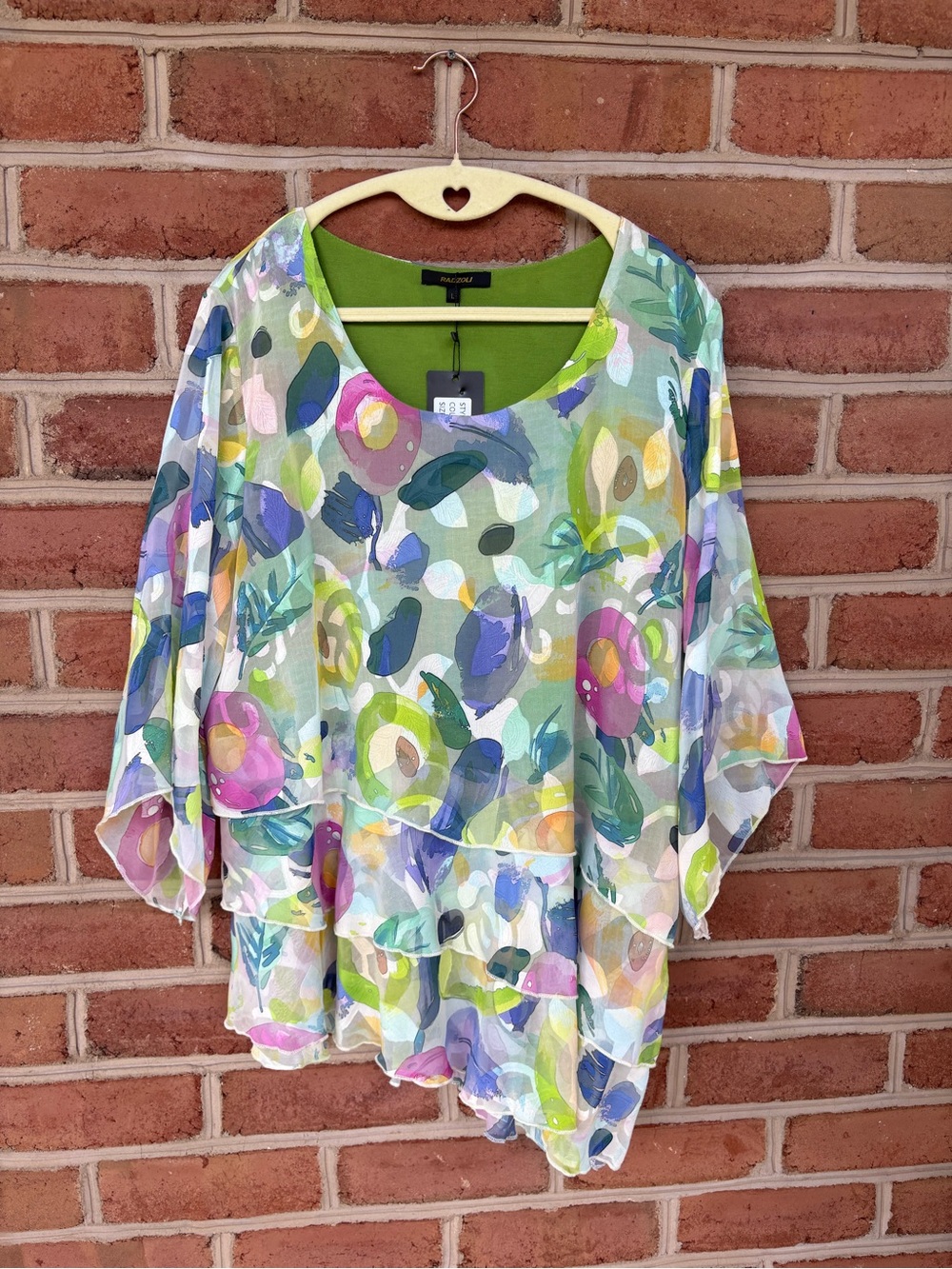 Radzoli Multi-Color Sheer Floral Flowy blouse